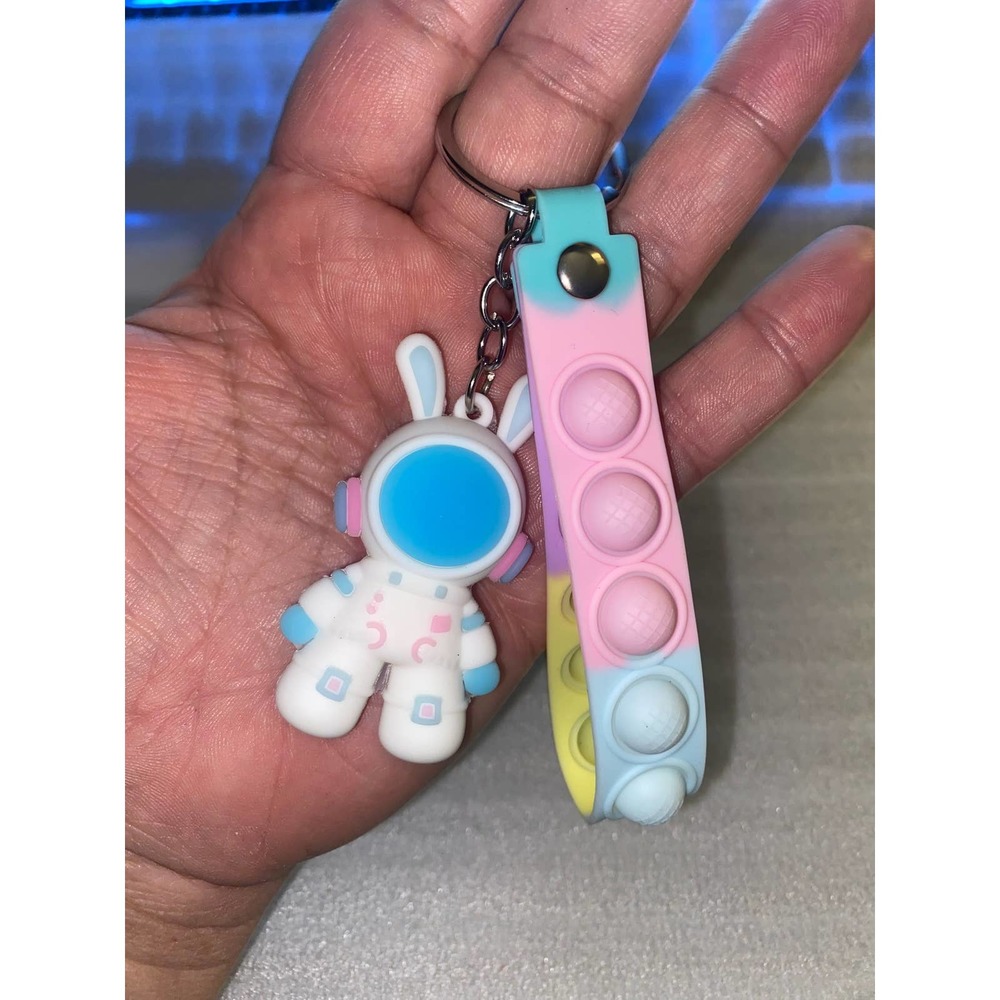 Astro Bunny Keychain, Key Ring, Backpack Clip. New & Super adorable!